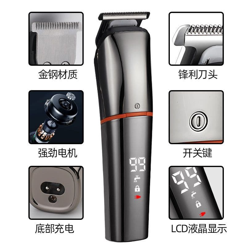 image-Cross-border multifunctional hair clipper six-in-one electric clipper razor washable waterproof razor nose hair trimmer set
