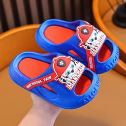 image-Wangwang team summer children's sandals and slippers new cartoon boy soft bottom wear indoor bath home slippers Baotou