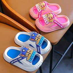 image-Wangwang team summer children's sandals and slippers new cartoon boy soft bottom wear indoor bath home slippers Baotou
