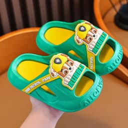 image-Wangwang team summer children's sandals and slippers new cartoon boy soft bottom wear indoor bath home slippers Baotou