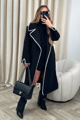 image-2023 European and American winter new style double-sided simple thickened and lengthened hand-crocheted double-sided woolen coat for women