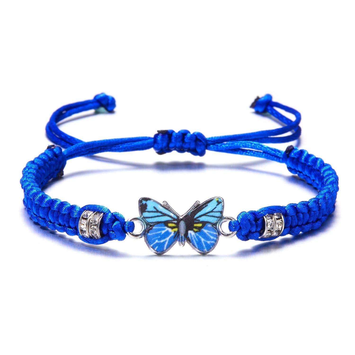 image-Dried Shrimp Popular Personality Butterfly Flower Bracelet Female Student Girlfriend Gifts Hand-Woven Adjustable Bracelet Wholesale