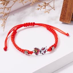 image-Dried Shrimp Popular Personality Butterfly Flower Bracelet Female Student Girlfriend Gifts Hand-Woven Adjustable Bracelet Wholesale