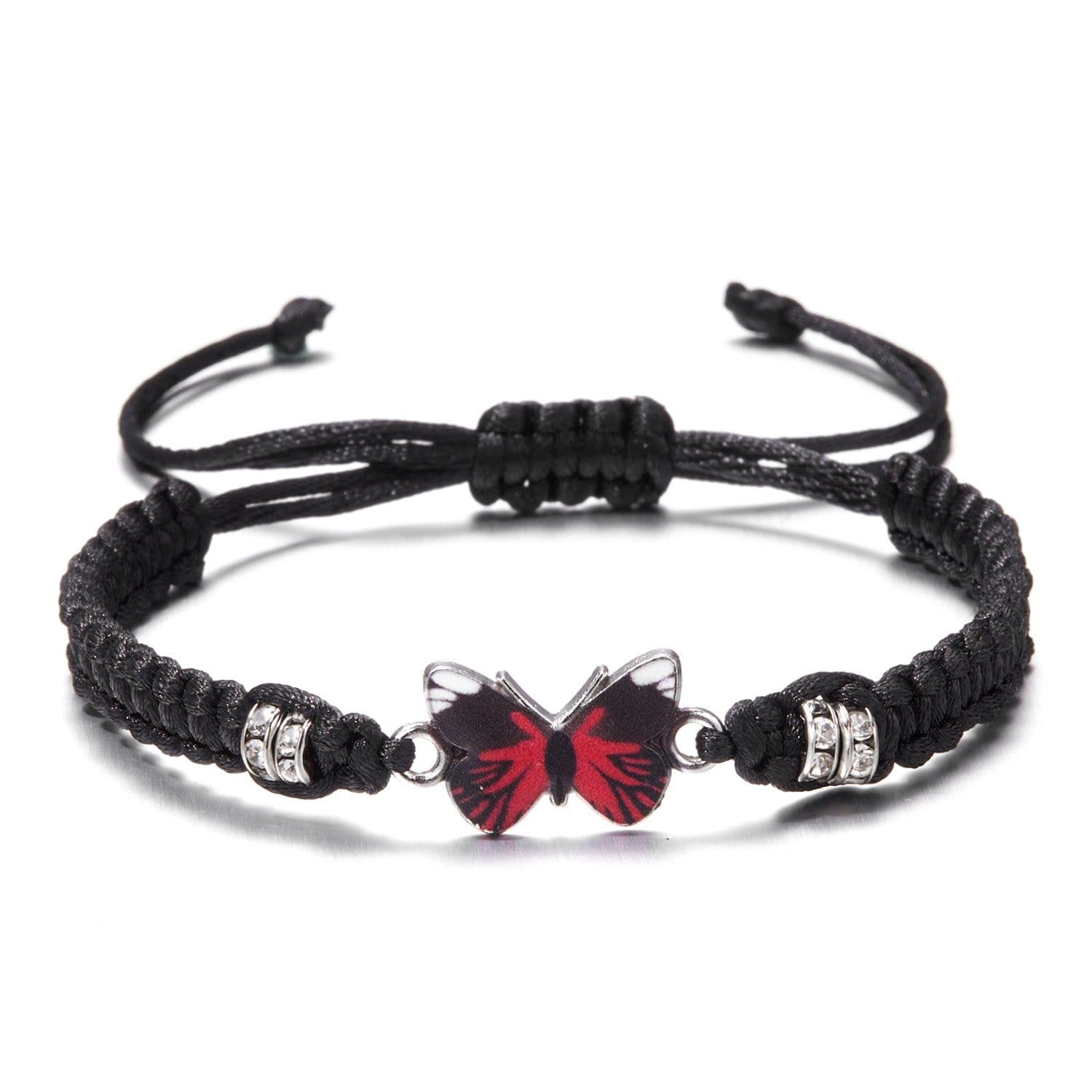 image-Dried Shrimp Popular Personality Butterfly Flower Bracelet Female Student Girlfriend Gifts Hand-Woven Adjustable Bracelet Wholesale