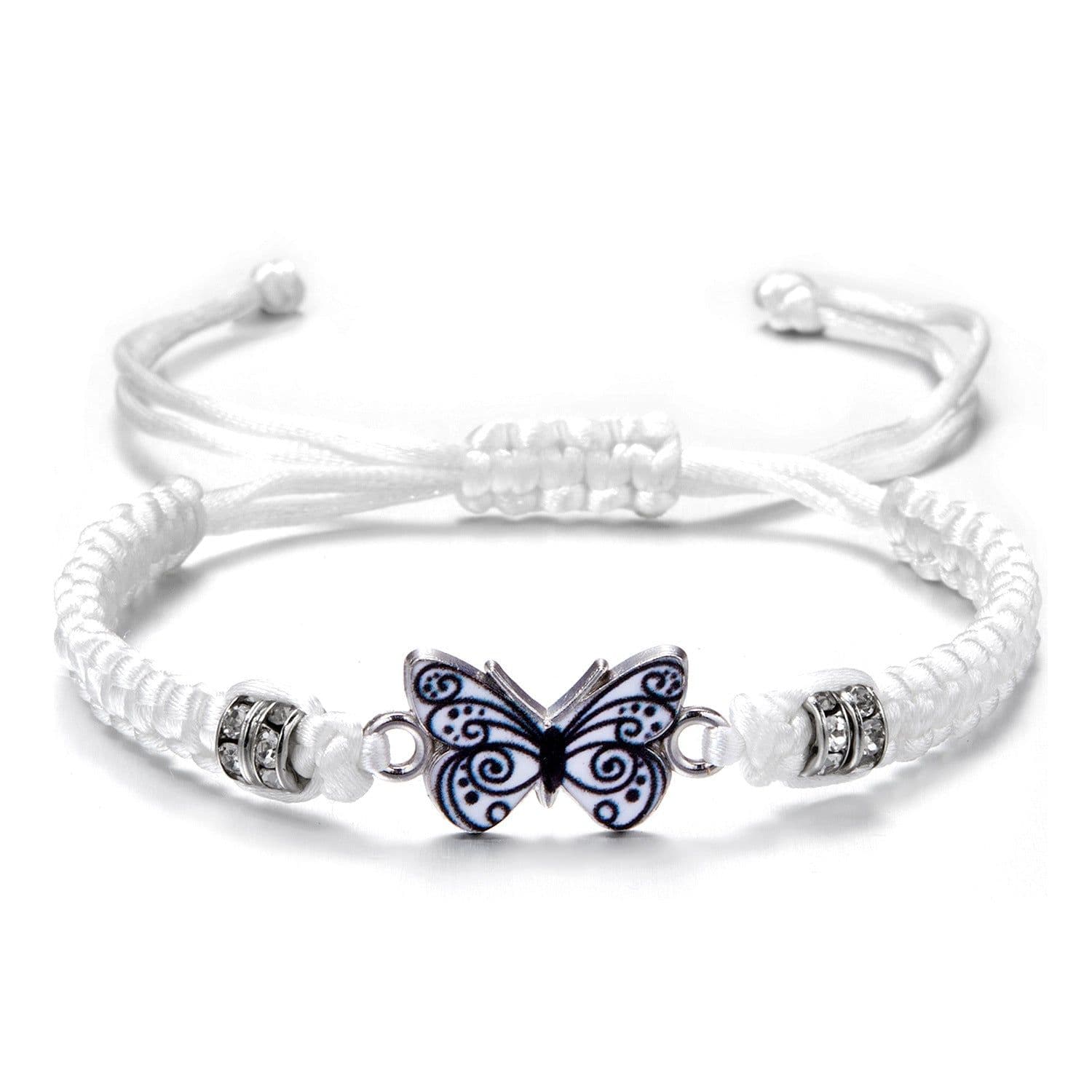 image-Dried Shrimp Popular Personality Butterfly Flower Bracelet Female Student Girlfriend Gifts Hand-Woven Adjustable Bracelet Wholesale