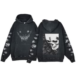 image-Anime Berserk Hoodie Men's Clothing Black Vintage Print Cot