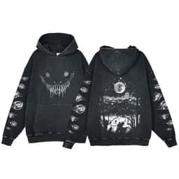 image-Anime Berserk Hoodie Men's Clothing Black Vintage Print Cot
