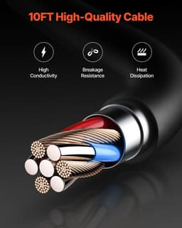 image-VEVOR 200Amp Spool Gun with 10FT Cable, Compatible with W Weldpro MlG200GDsv200 and MIG155GD Welders, Suitable for 0.030" and 0.035" Flux Core/Solid/Aluminum Welding Wires