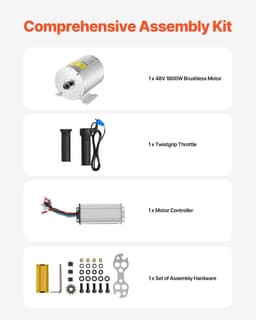 image-VEVOR 1800W Electric Brushless DC Motor Kit - 48V 4500rpm Motor with Upgraded Speed Controller and Throttle Grip Kit for Go Karts E-Bike Motorcycle Scooter DIY