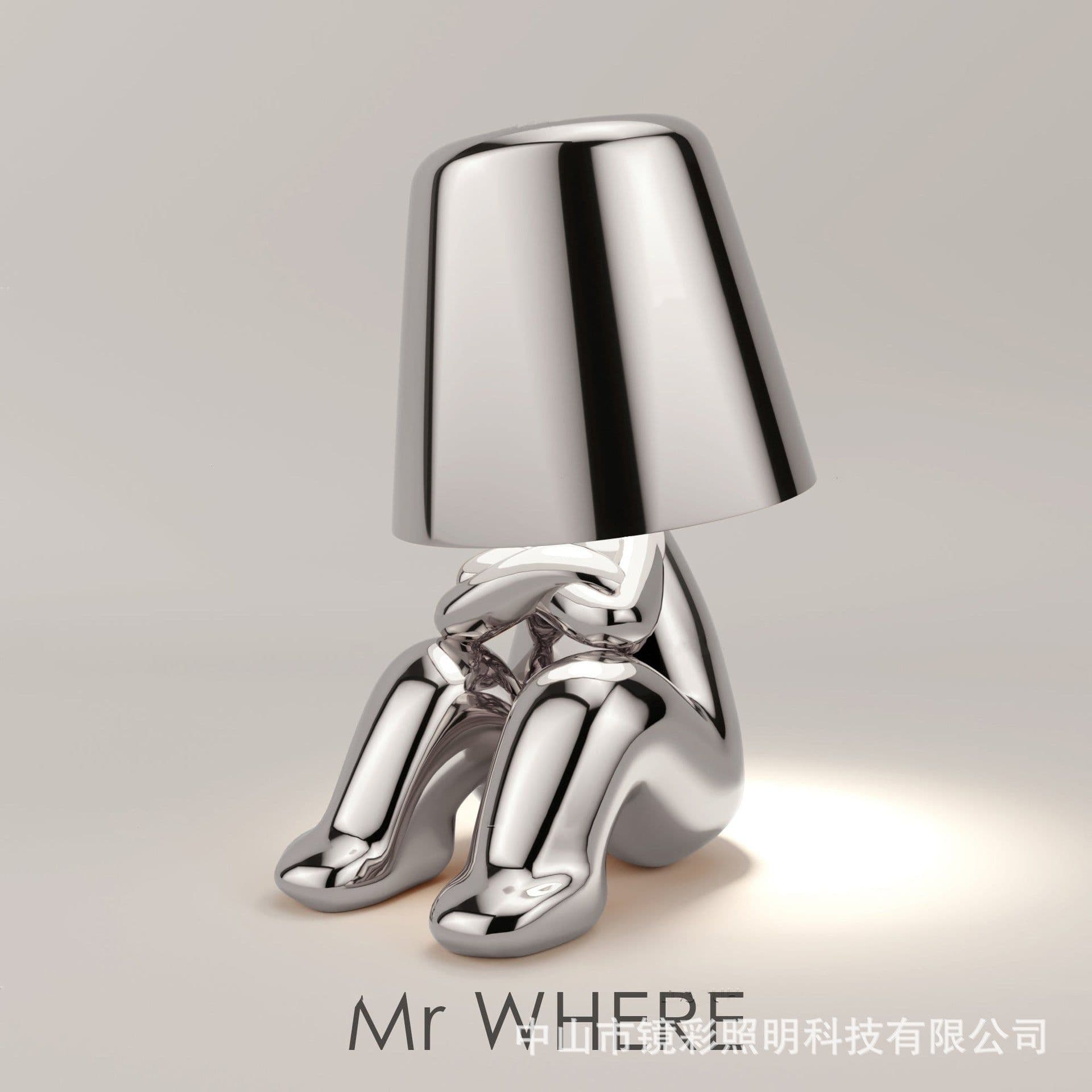 image-Cross-border exclusively for thinkers Xiaojinren table lamp bedroom decoration touch usb rechargeable table lamp thinker lamp