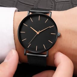 image-New ultra-thin mesh belt, simple business watch, fashionable temperament, casual couple quartz watch, floor stall watch wholesale delivery