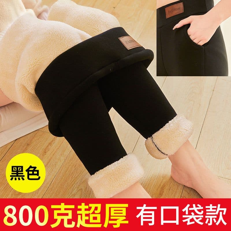 image-Hot style sherpa leggings women's warm pants winter pants versatile slimming one piece drop shipping factory direct sales