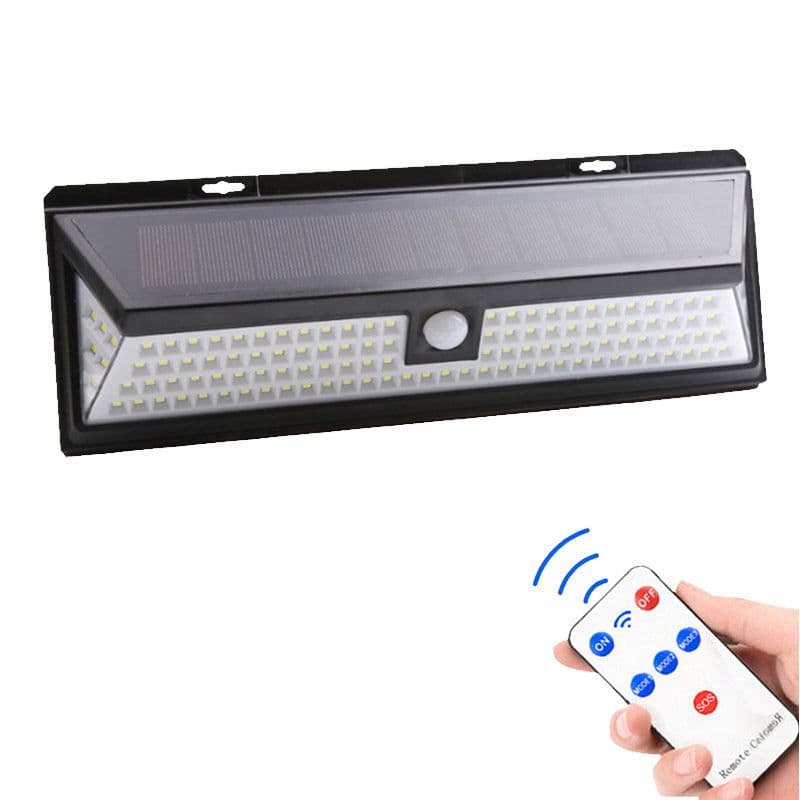 image-New 118LED solar human body sensing wall light 180COB solar garden light outdoor waterproof lighting