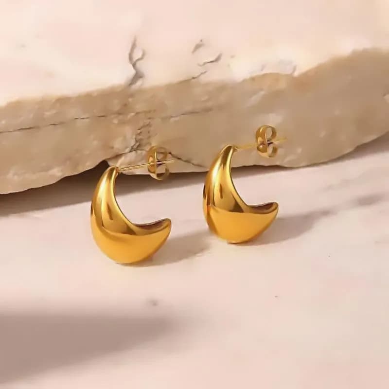 image-European and American simple titanium steel drop earrings 18K electroplated stainless steel stud earrings personality earrings wholesale