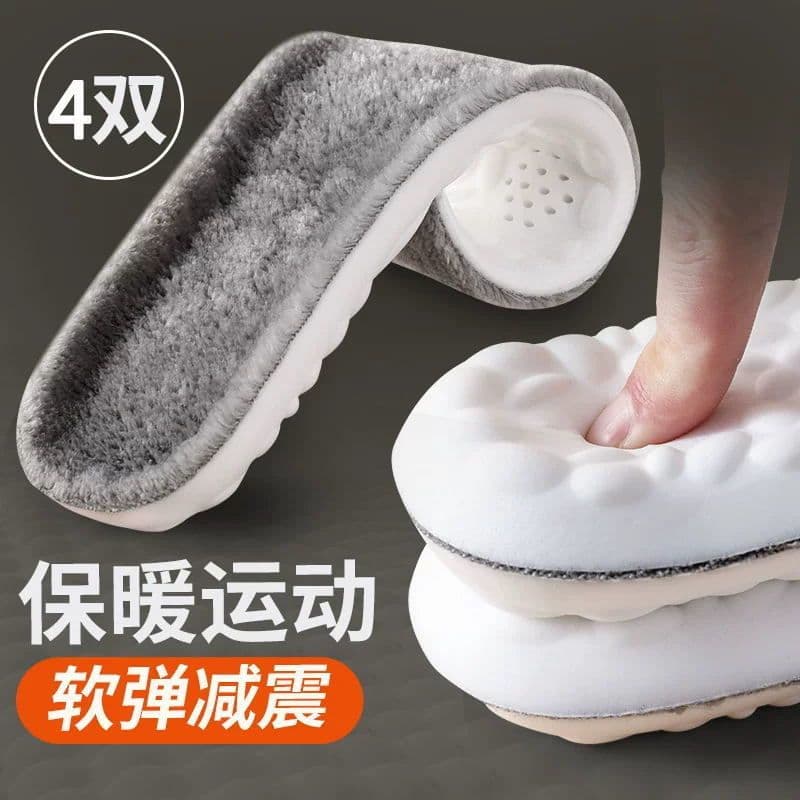 image-Plush insoles, real cashmere, thickened, constant temperature, breathable, sweat-absorbent, antibacterial, deodorant, warm 4D cloud snow boots, Martin winter