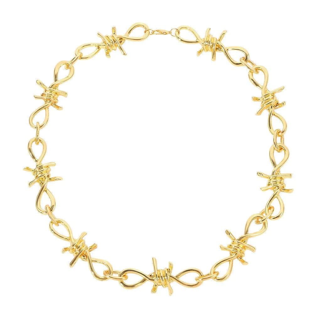 image-Cross-border exclusive supply of cool black thorn necklace hip-hop punk wolf fang thorn necklace black panther daisy necklace batch