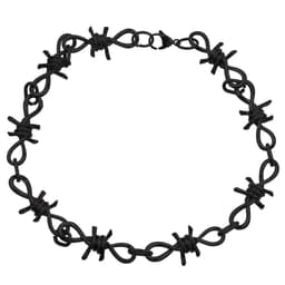 image-Cross-border exclusive supply of cool black thorn necklace hip-hop punk wolf fang thorn necklace black panther daisy necklace batch