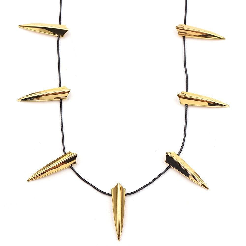 image-Cross-border exclusive supply of cool black thorn necklace hip-hop punk wolf fang thorn necklace black panther daisy necklace batch