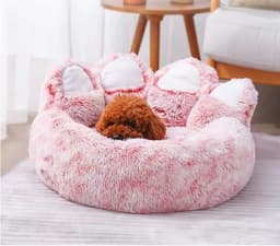 image-Cross-border winter dog kennel and cat kennel plush warm plush thickened creative panda paw cat and dog universal pet kennel manufacturer