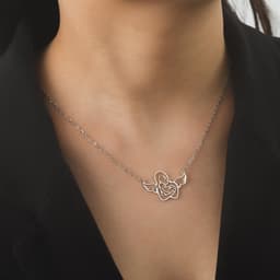 image-European and American style simple titanium steel maternal love pendant for women stainless steel love mother and child pendant clavicle chain Mother's Day gift
