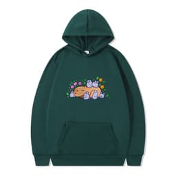 image-Cross-border autumn and winter AliExpress Europe and the United States mouse warrior print male and female couple plus fleece hooded sweater manufacturers dropshipping
