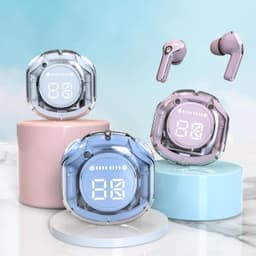 image-Transparent 2023 digital display true wireless noise reduction Bluetooth headset new in-ear battery life bilateral stereo universal type