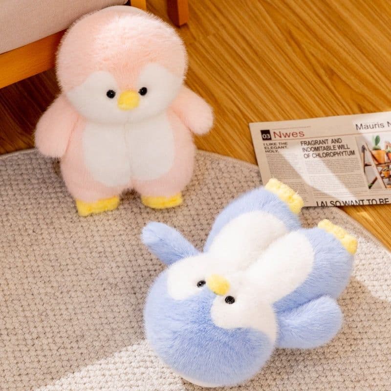 image-Cute Cartoon Penguin Home Indoor Anti-Slip Floor Cotton Slippers Women's Warm Plush Couple Cotton Shoes Confinement Shoes