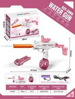 image-Cross-border English color box version 1911 Water Gun SCAR Uzi Desert Eagle Electric Repeating Children's Water Toy