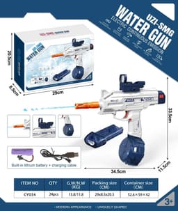 image-Cross-border English color box version 1911 Water Gun SCAR Uzi Desert Eagle Electric Repeating Children's Water Toy