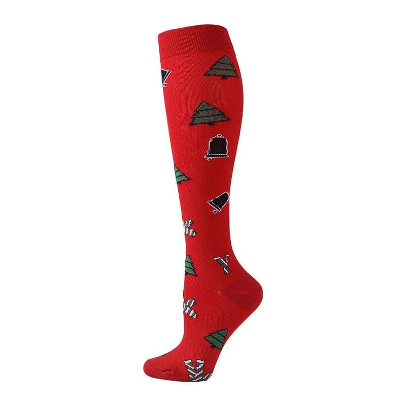 image-Christmas Compression Socks New Amazon Halloween Calf Socks Slim Legs Stretch Socks Leg Guards Sports Socks Wholesale