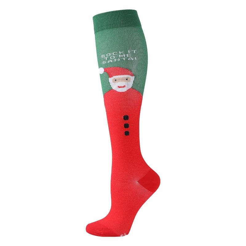 image-Christmas Compression Socks New Amazon Halloween Calf Socks Slim Legs Stretch Socks Leg Guards Sports Socks Wholesale