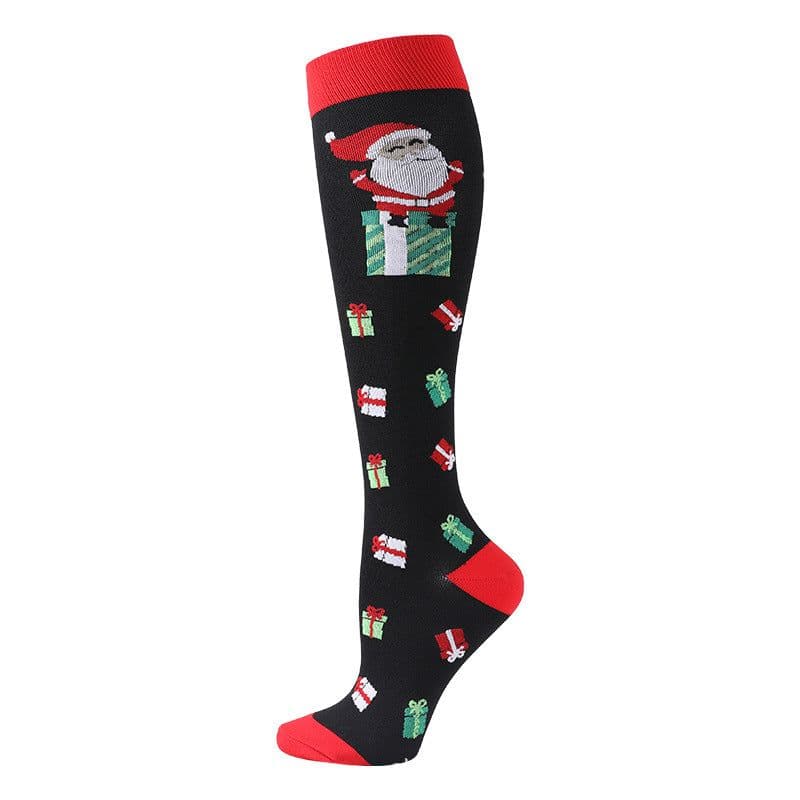 image-Christmas Compression Socks New Amazon Halloween Calf Socks Slim Legs Stretch Socks Leg Guards Sports Socks Wholesale
