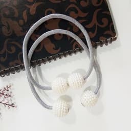 image-Magnetic Curtain Tiebacks Pearl Beads