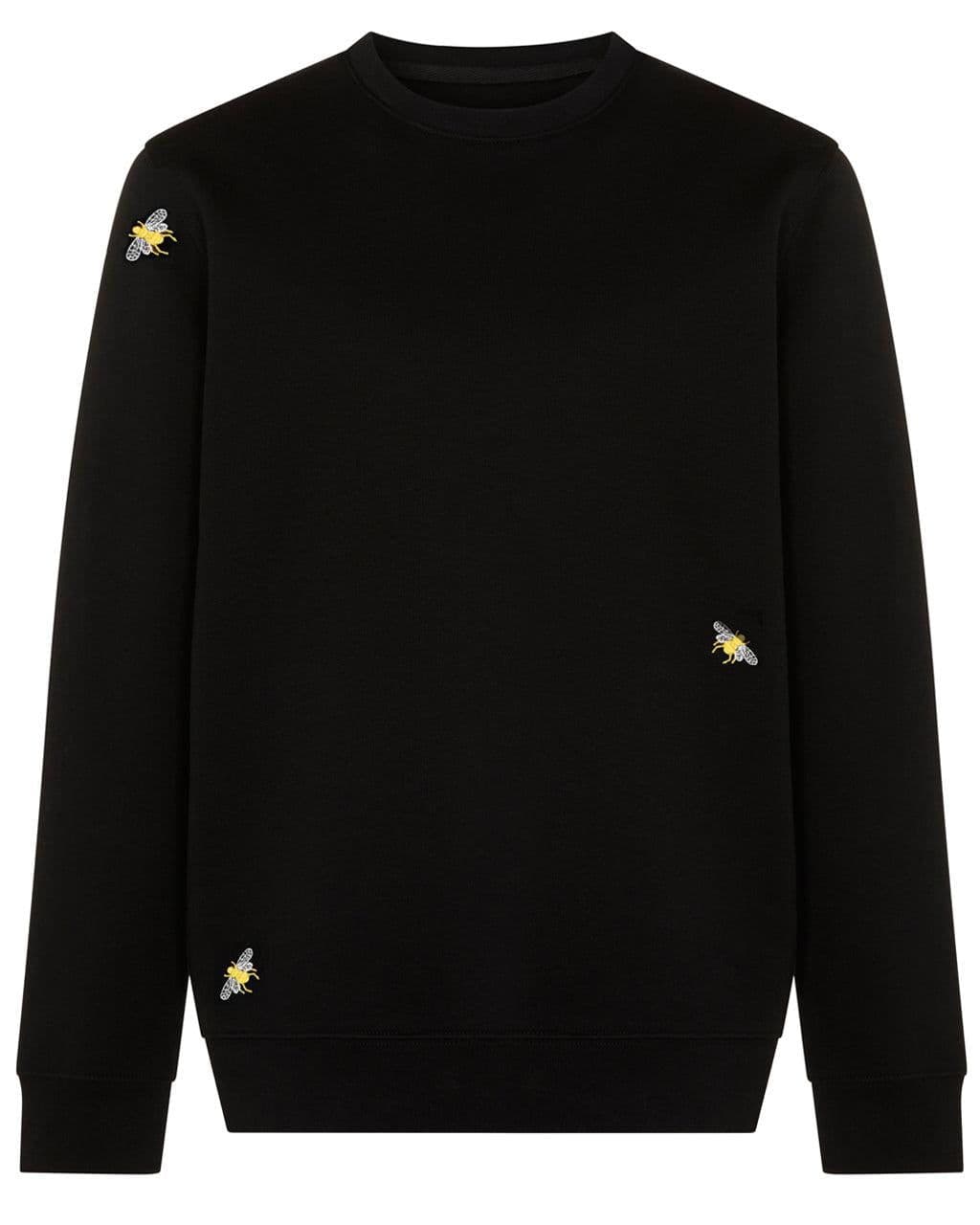image-Bee Embroidered Sweatshirt Black