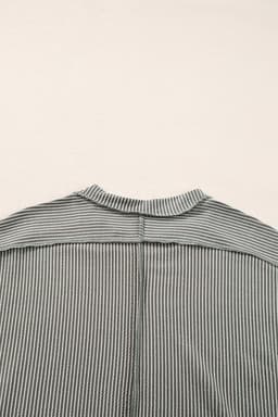 image-Medium Grey Textured Knit T-shirt with Exposed Stitching
