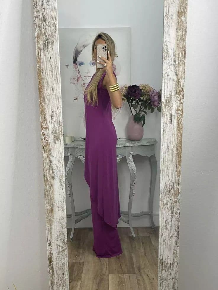 image-2023 European and American summer new casual sleeveless loose round neck trousers two-piece set for women