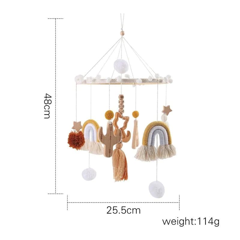 image-Cross-border hot-selling newborn baby soothing bed bell hanging baby sleeping wind chime rotatable educational rattle toy