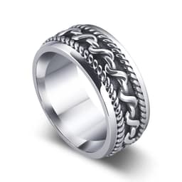 image-Men's ring personalized niche stainless steel jewelry wholesale non-fading retro hip-hop European and American ring index finger