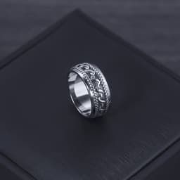 image-Men's ring personalized niche stainless steel jewelry wholesale non-fading retro hip-hop European and American ring index finger