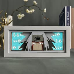 image-Anime paper carving lamp Naruto desktop ornaments paper cutting lamp Sasuke photo frame lamp Naruto peripheral Uchiha Itachi
