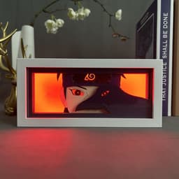 image-Anime paper carving lamp Naruto desktop ornaments paper cutting lamp Sasuke photo frame lamp Naruto peripheral Uchiha Itachi