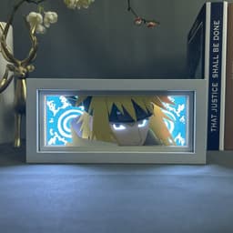image-Anime paper carving lamp Naruto desktop ornaments paper cutting lamp Sasuke photo frame lamp Naruto peripheral Uchiha Itachi