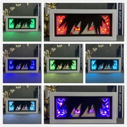 image-Anime paper carving lamp Naruto desktop ornaments paper cutting lamp Sasuke photo frame lamp Naruto peripheral Uchiha Itachi
