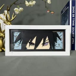 image-Anime paper carving lamp Naruto desktop ornaments paper cutting lamp Sasuke photo frame lamp Naruto peripheral Uchiha Itachi