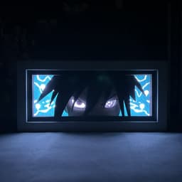 image-Anime paper carving lamp Naruto desktop ornaments paper cutting lamp Sasuke photo frame lamp Naruto peripheral Uchiha Itachi