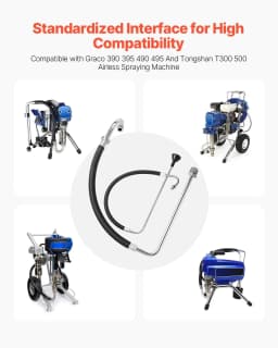 image-VEVOR Suction Hose Tube and Reflux Line Sets, Aluminum Alloy an Rubber Suction Hose and Reflux Line Set, Paint Sprayers Tool Part, Compatible with Multiple Airless Spraying/Line Painting Machine