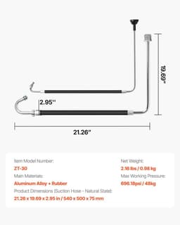 image-VEVOR Suction Hose Tube and Reflux Line Sets, Aluminum Alloy an Rubber Suction Hose and Reflux Line Set, Paint Sprayers Tool Part, Compatible with Multiple Airless Spraying/Line Painting Machine