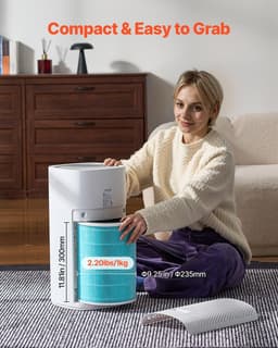 image-VEVOR Air Purifier Replacement Filter, H13, 3-in-1 Compact & Lightweight Replacement Filter with Sturdy PP Pre-Filter, Easy-to-Grab Purifier Filter with Activated Carbon, Fit for Cylindrical Purifier