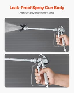image-VEVOR Airless Paint Spray Gun and Hose Kit, 3600PSI High Pressure Paint Sprayer Hose Set with 5 Tips, 211, 315, 417, 517, 623, Swivel Joint Airless Spray Gun Kit with Filters, Hose and Extension Rods