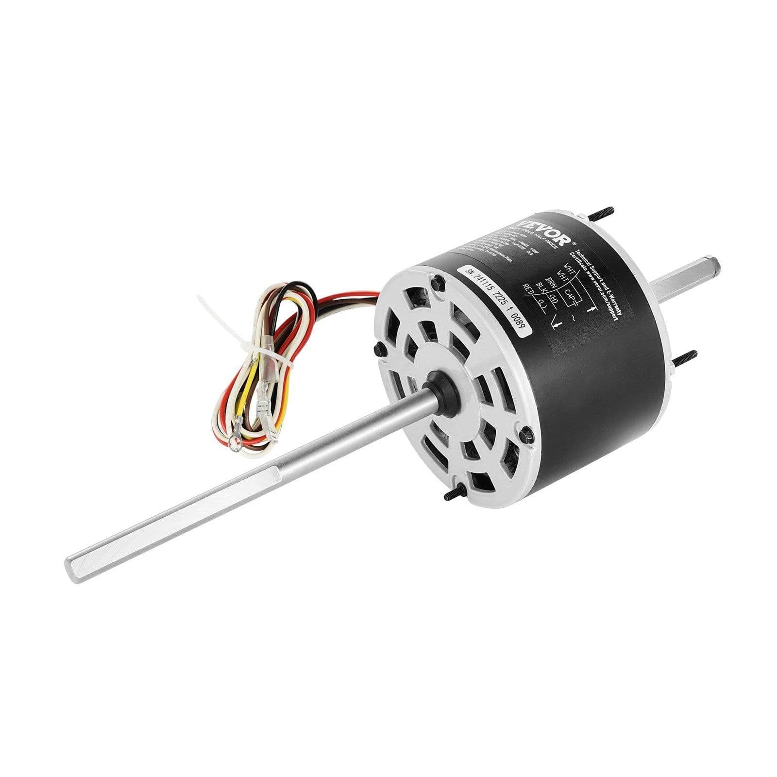 image-VEVOR 1/3HP RV Air Conditioner Motor with Capacitor, AC115V 3A, 1675 RPM, Replacement for Coleman Mach RV AC Fan Motor, Replaces Fasco D1092, 1468-306, 1468-3068, 1468-3069, 7184-0156, 7184-0432